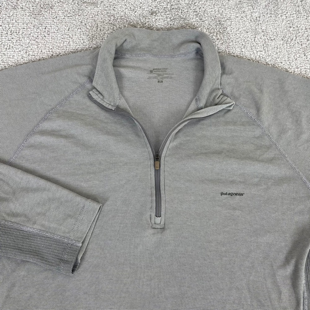 Patagonia Capilene 1/4 Zip Pullover‎ Mens Medium Thermal Weight Zip Neck Gray